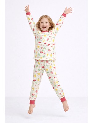 Luggi Baby Bisiklet Yaka Uzun Kollu Kız Çocuk Pijama Takımı