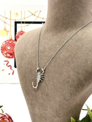Xuping Üç Boyutlu Akrep Çelik Kolye (SILVER-39/44CM)