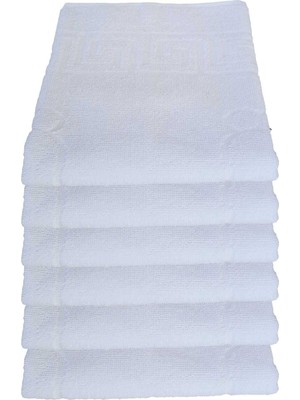 Hsc Bilişim 6 Lı Ayak Izli Banyo Pamuklu Ayak Havlusu 50X70 cm Beyaz