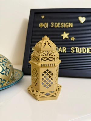 Nadar Studio Nadarstudio Ramazan Feneri / Dekoratif Kandil Feneri / Islami Dekor / Tealight Hediyeli