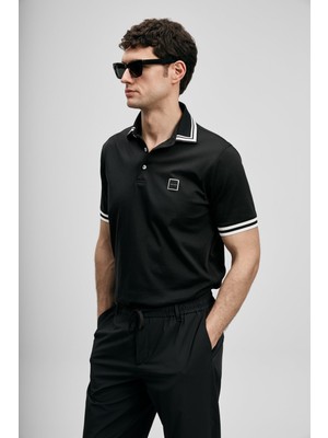 Lufian Erkek Cole Smart Polo T-Shirt 111040237 Siyah