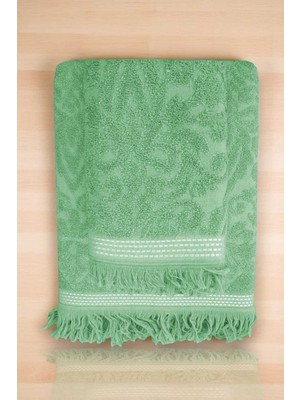 Hsc Bilişim 2 Parça Jakarlı Banyo Havlu Takımı %100 Pamuklu 90X150 cm Arden Yeşil