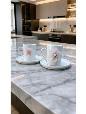 Hsc Bilişim Ki̇rli̇nova® Pembe Çi̇çek Porselen 2'li̇ Fi̇ncan