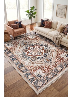 Veja Home Bohem Eskitme Etnik Desenli Multi Halı Salon Mutfak Yolluk