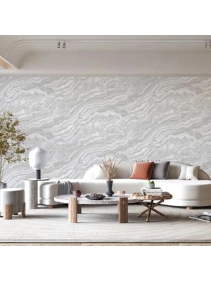 Mermer Desenli Düz Sade Duvar Kağıdı 16,5 M², Silinebilir  - Roka 23102-1