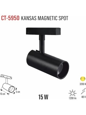Cata CT-5950 15W Kansas Magnetıg Spot Armatür Günışığı