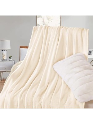 Hd Group Battaniye, 280GSM Süper Yumuşak Polar Yatak Battaniyesi, Rahat ve Hafif Flanel Battaniye, Yatak, Koltuk, Seyahat ve Kamp Için (Açık Beyaz, 150X200CM)