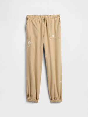 Gap Kız Çocuk Açık Kahverengi Kids Pull-On Twill Utility Joggers