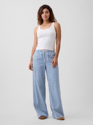 Gap Kadın Mavi Mid Rise Pull-On Superlight Wide-Leg Jean Pantolon