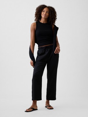 Gap Kadın Siyah Mid Rise Easy Twill Pantolon