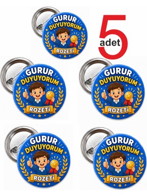 Siverek Reklam Gurur Duyuyorum Rozeti 5,5 cm – 5 Adet Iğneli Metal Yaka Rozeti – Öğrenci Başarı ve Motivasyon Rozeti Seti
