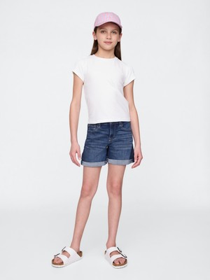 Gap Kız Çocuk Mavi Denim Midi Şort
