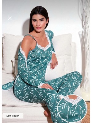 Estiva Dantel Model Sabahlıklı Pijama Takımı