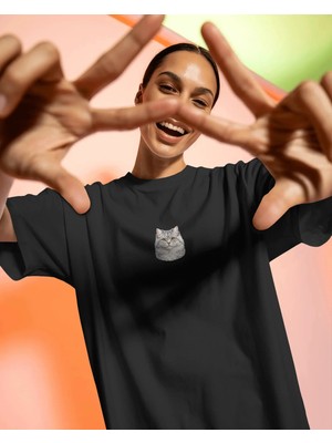 Muhtar Store British Longhair Zarafeti – Kadın Oversize Tişört