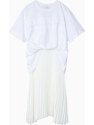 3.1 Phillip Lim Pliseli T-Shirt Kombinli Tasarım Kadın Elbise