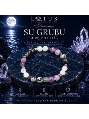 🌊 Premium Su Grubu Burç Bilekliği – Yengeç, Akrep & Balık Doğal Taş Bileklik | Lotus Atölye ve İyi Yaşam Merkezi