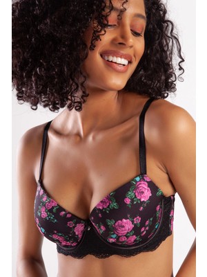 MiraLive Golshan Gardenia Big Size Plunge Bra, Siyah Konforlu ve Şık Sütyen