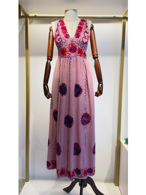 Jasminurgancy Ithal Pembe Tasarım Otantik Standart Beden Elbise