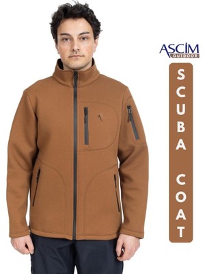 Ascim  Tam Fermuarlı Scuba Dalgıç Kumaş Erkek Mont,ceket - 4 Cepli