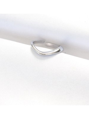 Alkasaz Yassı Silver Renk Ayarlanabilir Yüzük