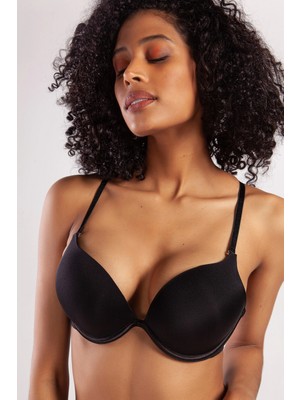 MiraLive Golshan Garland Heavy Push Up Bra, Siyah Konforlu ve Şık Sütyen