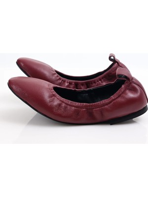 5in1Canpolat Bordo Esnek Deri Babet 25364
