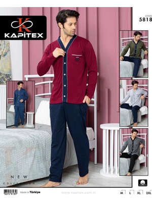 Kapitex 5818 Erkek Uzun Kol Patlı Pijama Takımı