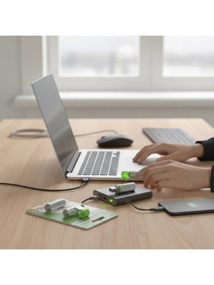 Kuzgun Ticaret USB ile Şarj Olabilen 2 Li 1450 Mah Lityum Kalın Şarjlı Kalem Pil ( Lisinya )