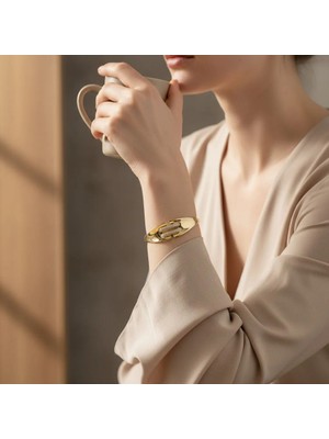 Xuping Jewelry Ortası Iki Çizgi Zirkon Taşlı Kelepçe