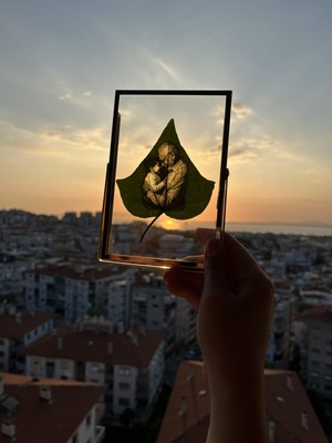 IdeaFabric Babalar Günü Hediyesi Kişiye Özel Yaprak Fotoğraf Çerçevesi - Baba ve Çocuk Fotoğrafı Işlemeli Anı Hediyesi