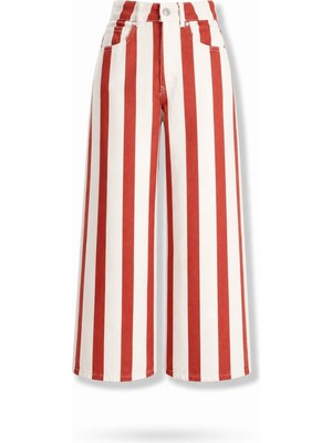 5in1Canpolat Kırmızı Çizgili Straight Fit Jean