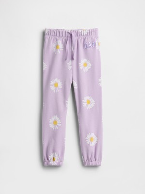 Gap Kız Bebek Lila Relaxed Logo Fransız Havlu Kumaş Pull-On Jogger Eşofman Altı