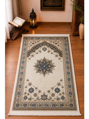 Hig Store Kadife Hediyelik Çeyizlik Dekoratif Gelin Damat Bohçası %100 Pamuk Kaydırmaz Taban Halı Seccade 80X120 Ebat