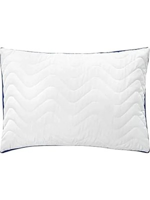 MarkEntegra Fermuarlı Klimalı Yastık 900 Gram Kapitoneli Boncuk Silikon Yastık Mavi 50X70 cm
