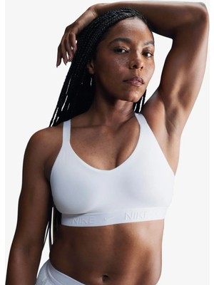 Nike Indy Med Dri-Fit Orta Destekli Kadın Beyaz Antrenman Sporcu Sütyeni
