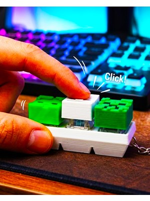 Flay 3D Minecraft Temalı 3'lü Klavye Tuşu Anahtarlık – Creeper, Iskelet ve Zombi 3D Baskı Anahtarlık