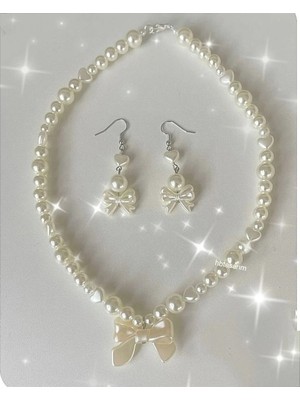 Incili Kolye - Küpe Set