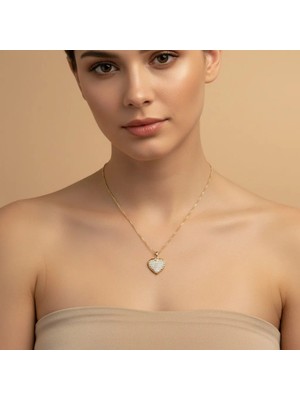 Stil Incisi/xupıng Jewelry Kalp Zirkon Taşlı Kolye