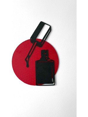 To Design Lab Kuaför - Nail Art Oje Temalı Kırmızı - Siyah Dekoratif Tablo
