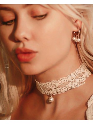 Dantelli Tasma Kolye-Choker Kolye