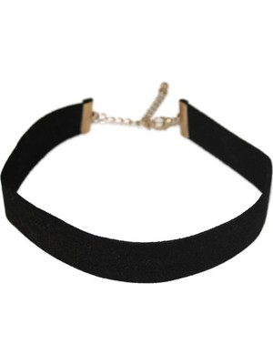 Siyah Kadife Choker Tasma Kolye