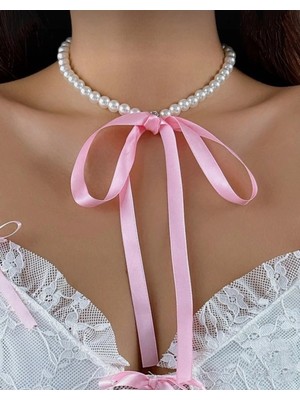 Inci Detay Pembe Fiyonk Kolye