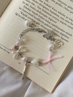 Babymonster Blackpink Temalı Fairycore Coquette Charm Fiyonk Bileklik