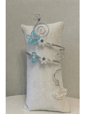 Çiçekli Vintage Ayarlanabilir Pazu Bilekliği Armcuff Arm Cuff