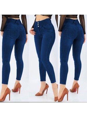 Oada Yüksek Bel Likralı Jean Pantolon 90 cm