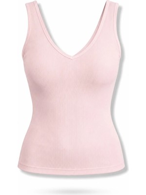 5in1Canpolat Pembe Çift V Yaka Atlet 17696
