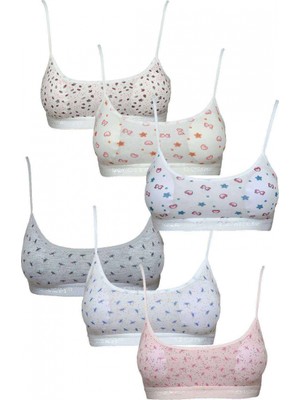 MiraLive Pedli Ip Askılı Yarım Atlet Desenli Büstiyer 6 Lı Set 2