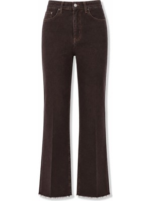 5in1Canpolat Kahverengi Likralı Push Up Flare Jean