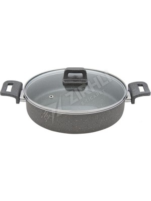 2 Adet Mehtap Granit Karnıyarık Tenceresi 24 cm Gri 024062