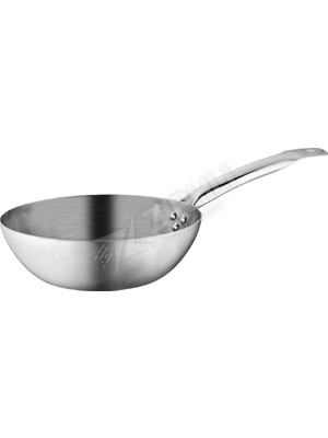 3 Adet Akdeniz Çelik Wok Tava Metal 28 cm